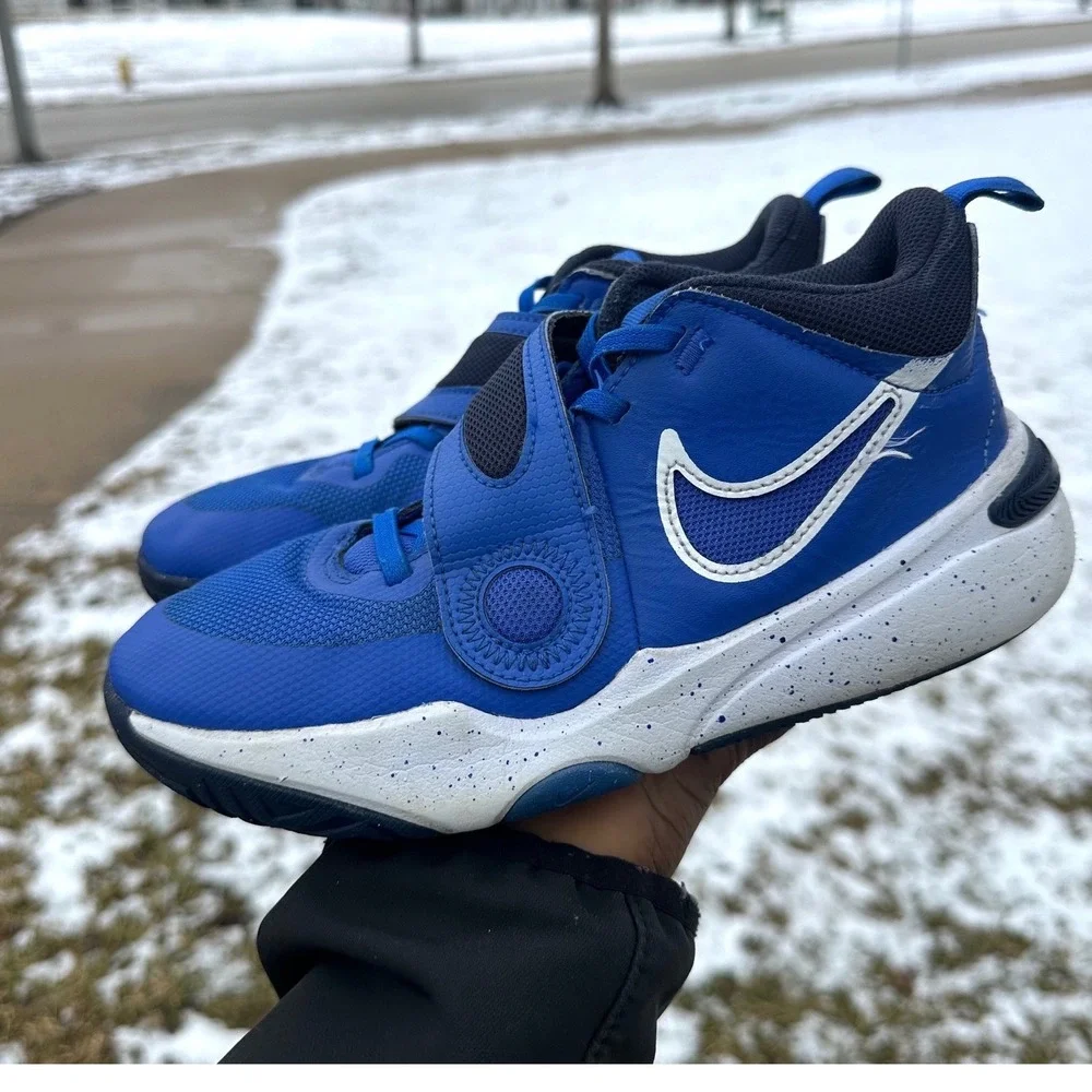 Nike Team Hustle D 11 Big Kids Athletic Shoes Size 5Y Hyper Royal/White Obsidian